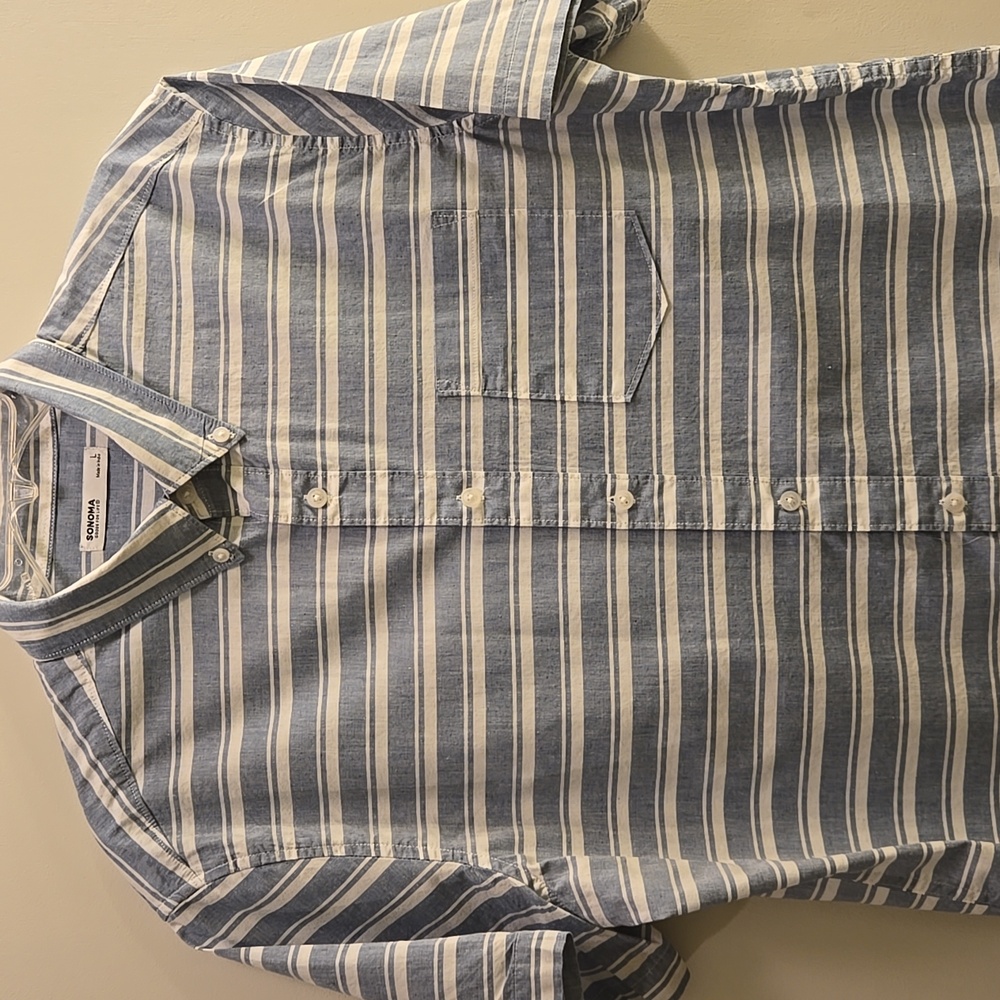 Sonoma Blue and White Striped Casual Shirt